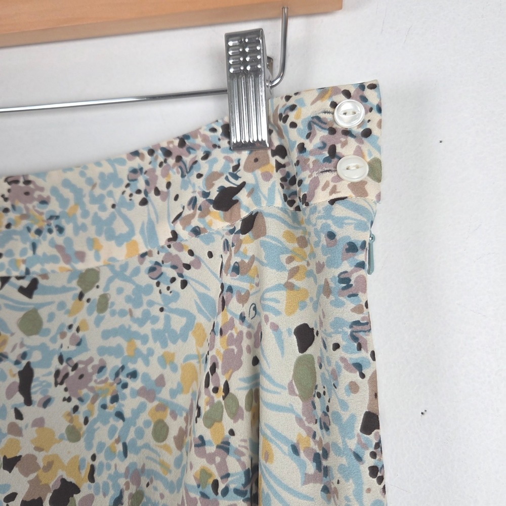 Jones New York Silk Flowy A-Line Midi Skirt Size 10 Abstract Floral Lined - Picture 3 of 10